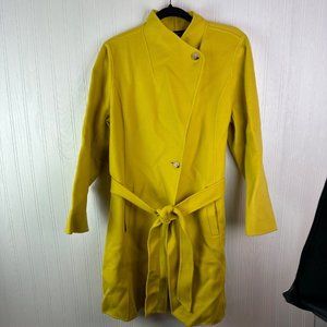 Talbots Yellow Wool Tie‎ Waist Coat size 14 Petite